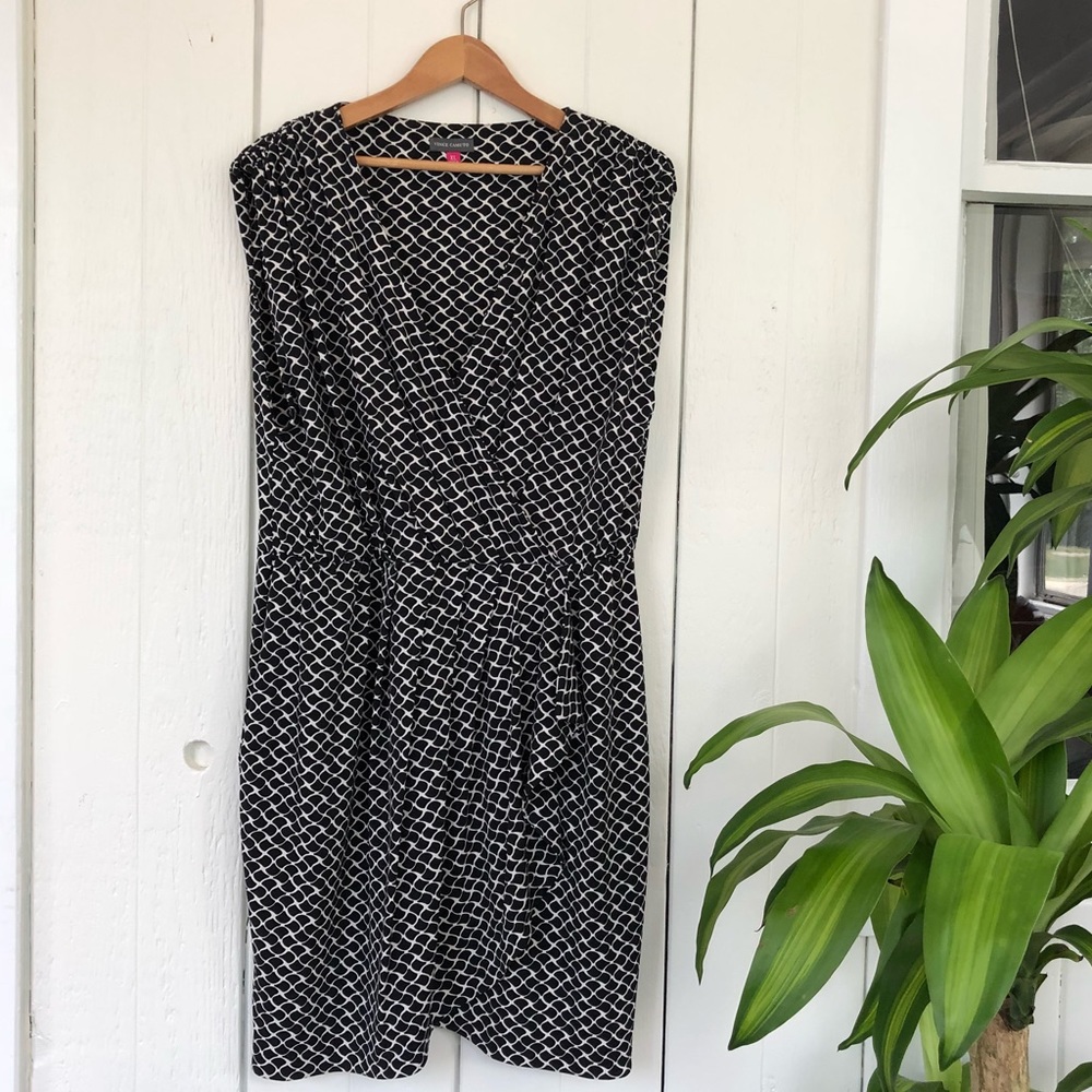 Vince Camuto Black and White Patterned Dress
